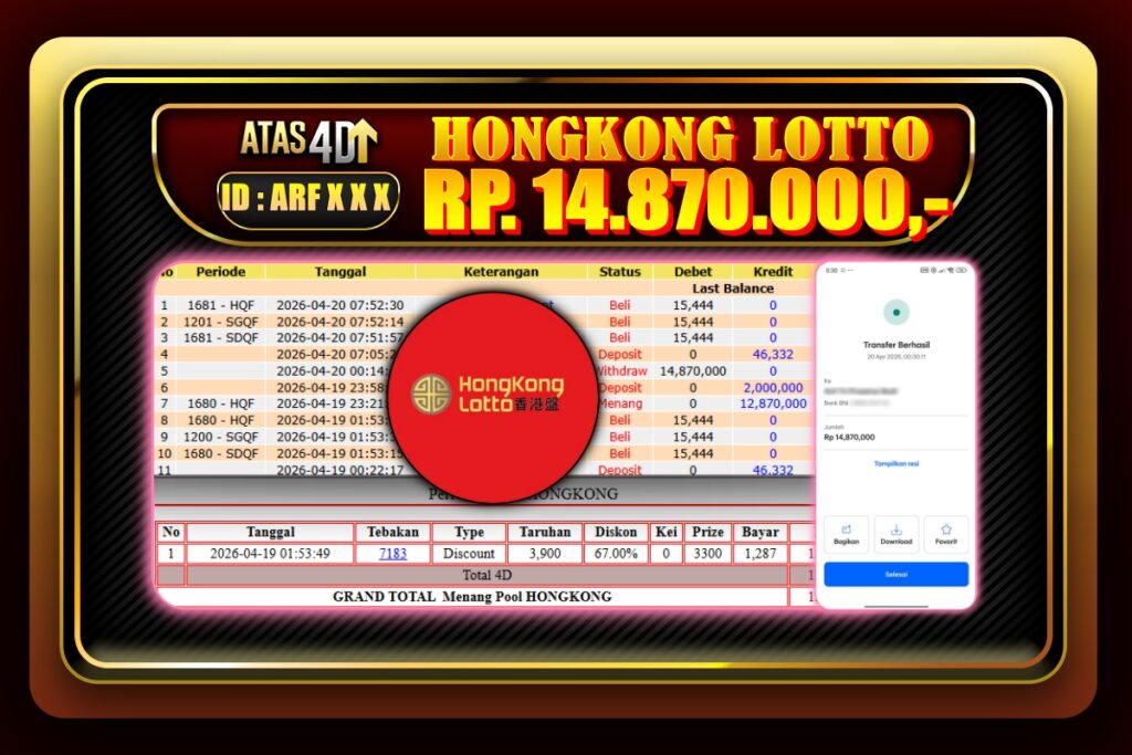Bukti Jp ATAS4D Togel Online – 20 April 2026